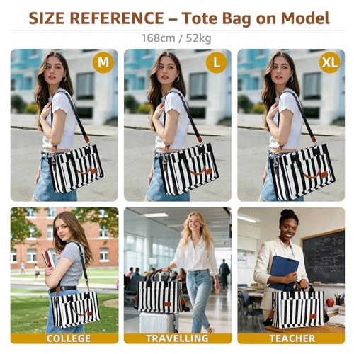 Image of BECOJADDE Structured Canvas Tote Bag for Women, Multi-Compartment Zippered Purse for Work Bible Travel