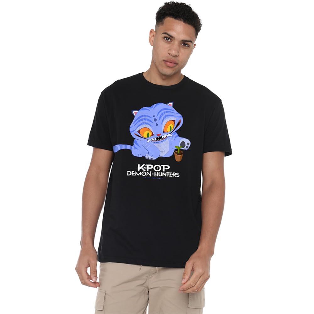 Netflix - Licensed T-Shirt - Derpy Tiger Cartoon - 2XL - Black