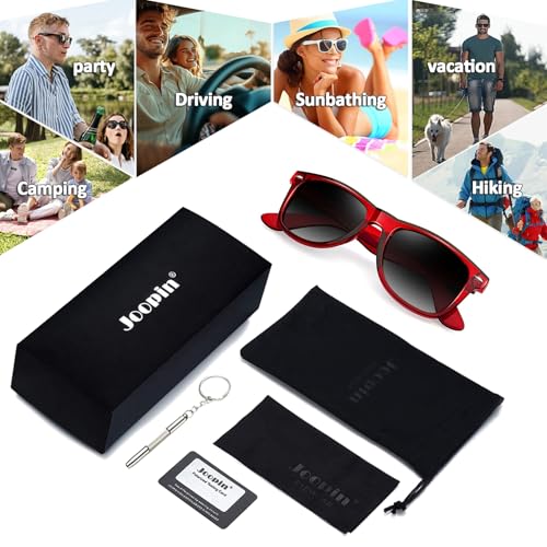 Image of Joopin Square Sunglasses Polarized UV400 Designer Sun Glasses Men Women | Oversized, Plastic Frame, Retro, Vintage, Unisex, Trendy Shades for Driving, Party, Fishing, Business, Costume