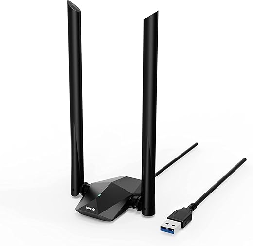 Tenda U18a AX1800 Wi-Fi 6 Dual-Band Powerful Signal USB 3.0 Adapter with High-Gain 5dBi Antennas MU-MIMO 1800Mbps for PC/Desktop/Laptop, Supports…