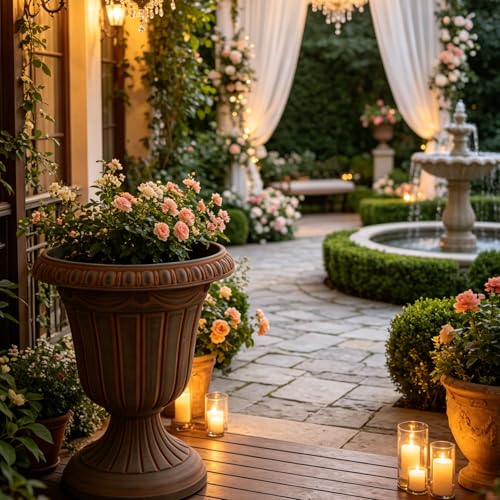Pots de fleurs romains rétro pour décorations de mariage et grandes allées