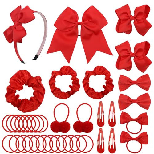 Accessoire cheveux noeud rouge LACGO anti glisse pour cheveux épais et fins
