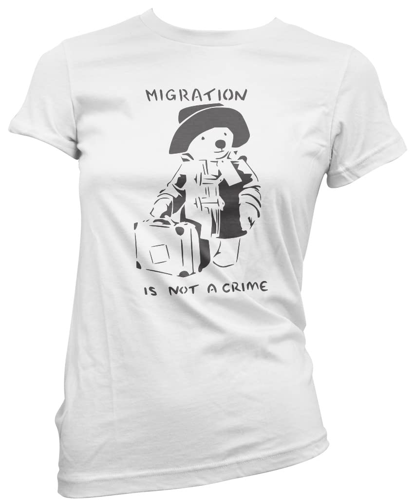 HotScamp Migration is not a Crime Banksy Women's T-Shirt - White 16