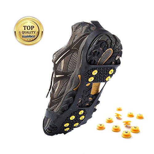 Weanas El Hielo y la Nieve de tracción Universal Tacos Resbalón-en Ajuste elástico de la Nieve de Hielo Spikes crampones (Medium) con 10 Grapas de Recambio