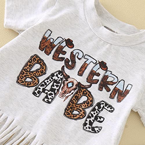 Lykmera Camiseta de manga curta para meninas com estampa de borlas camisetas de sino calças infantis