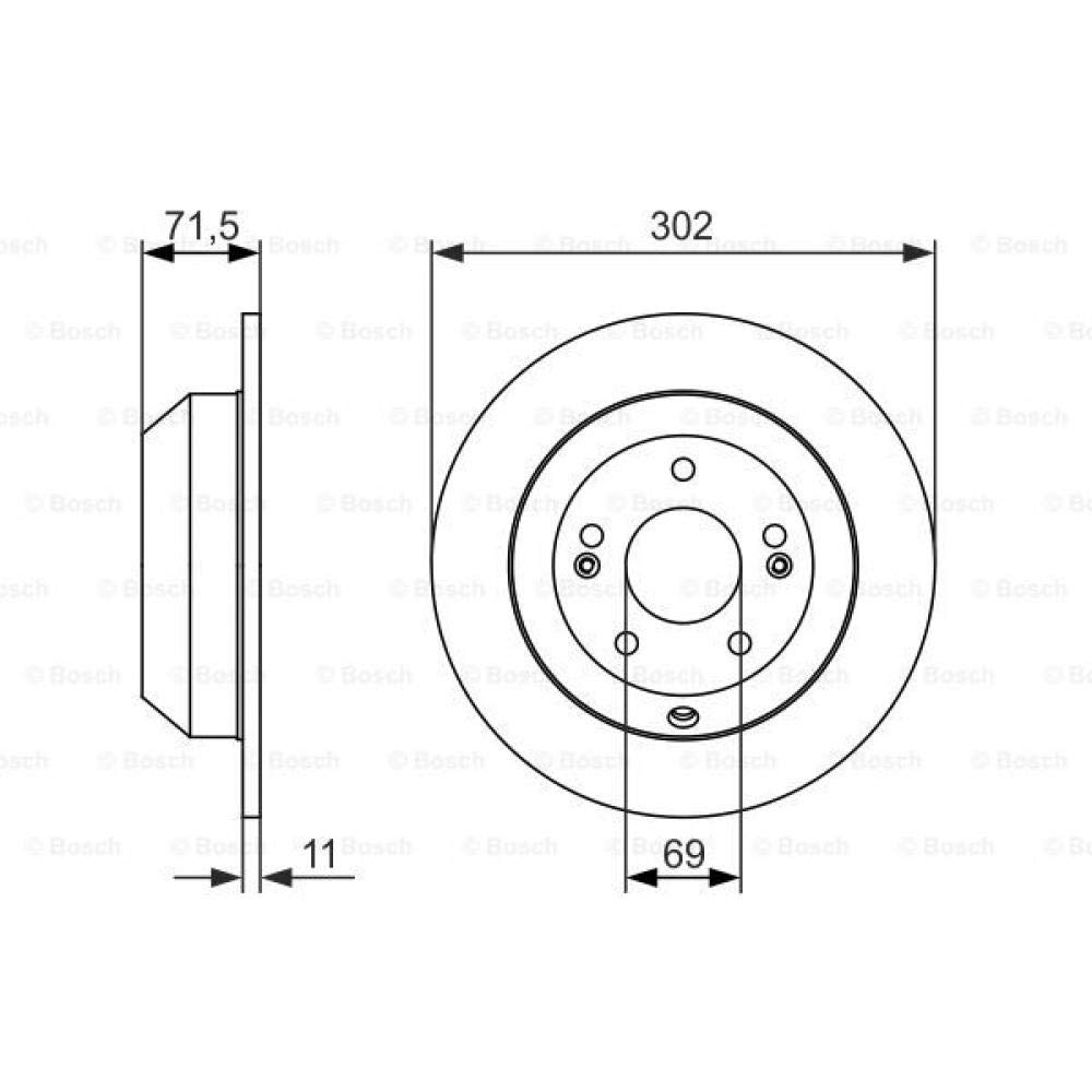 BOSCH 0 986 479 081, 2 szt Tarcze Hamulcowe tył 301,8mm