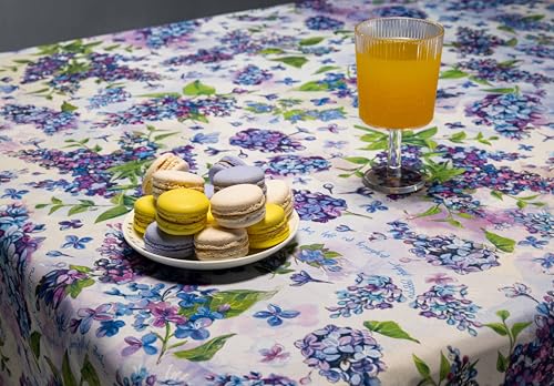 Nappe en polyester violet et blanc 55x55 cm aux finitions soignées - 3