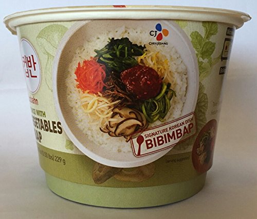 CJ Korean Bibimbap Hetbahn Cupbahn cooked rice with Assorted Vegetables