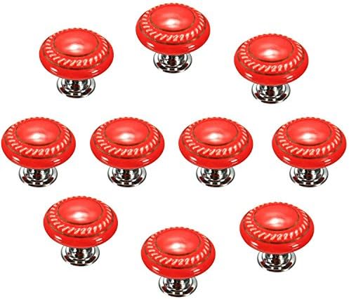 Round Knobs, Drawer Pulls for Kitchen Cabinet Dresser Cupboard Wardrobe, Knobs, 10 pcs(Green)