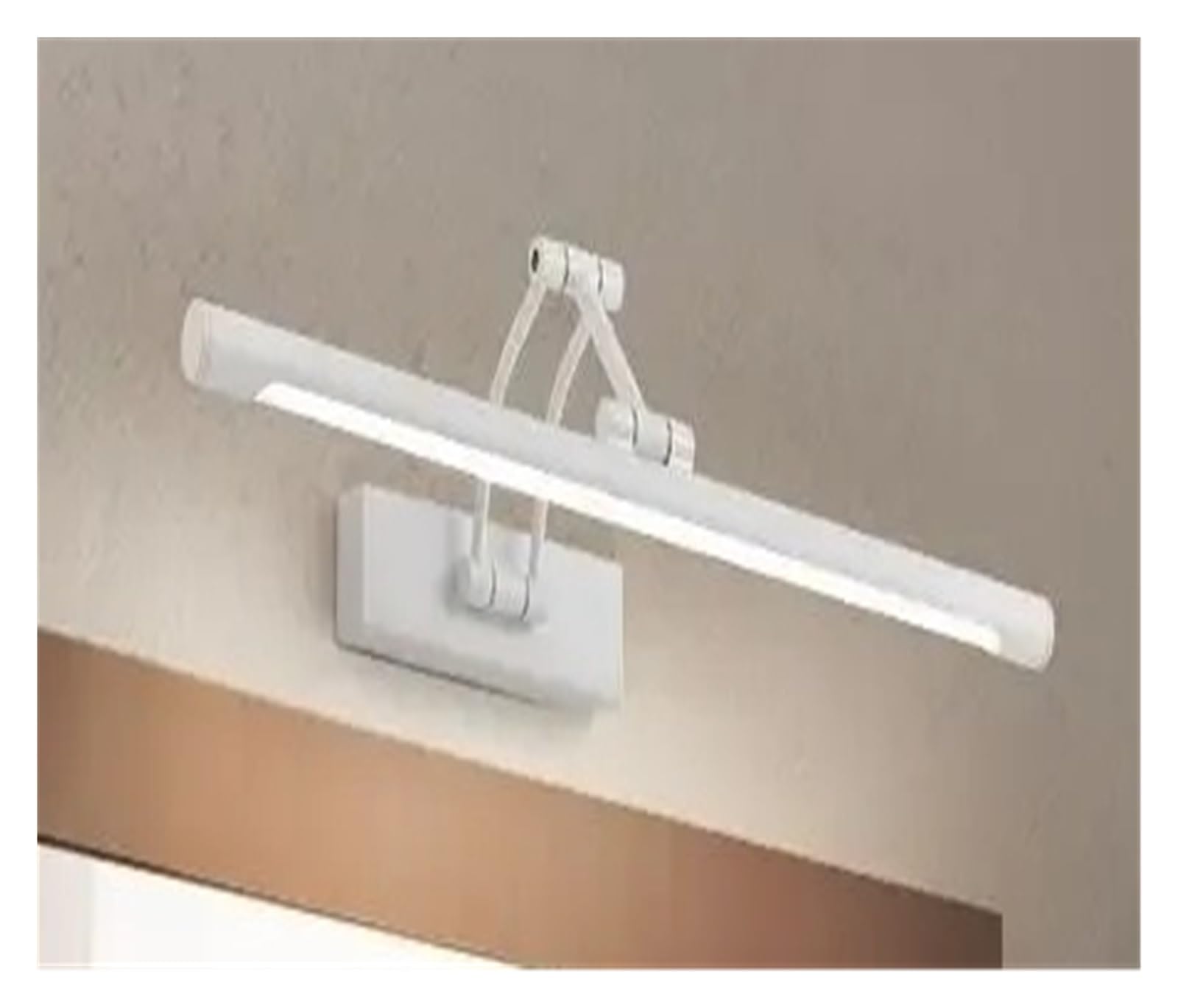 Lampa ścienna LED do łazienki Lustro przednia Lampa do makijażu Toaletka Lustro Lampa ścienna Metalowa składana szafka Kinkiet Oświetlenie Lustre Pełne pokrycie(Warm,Black-43cm)