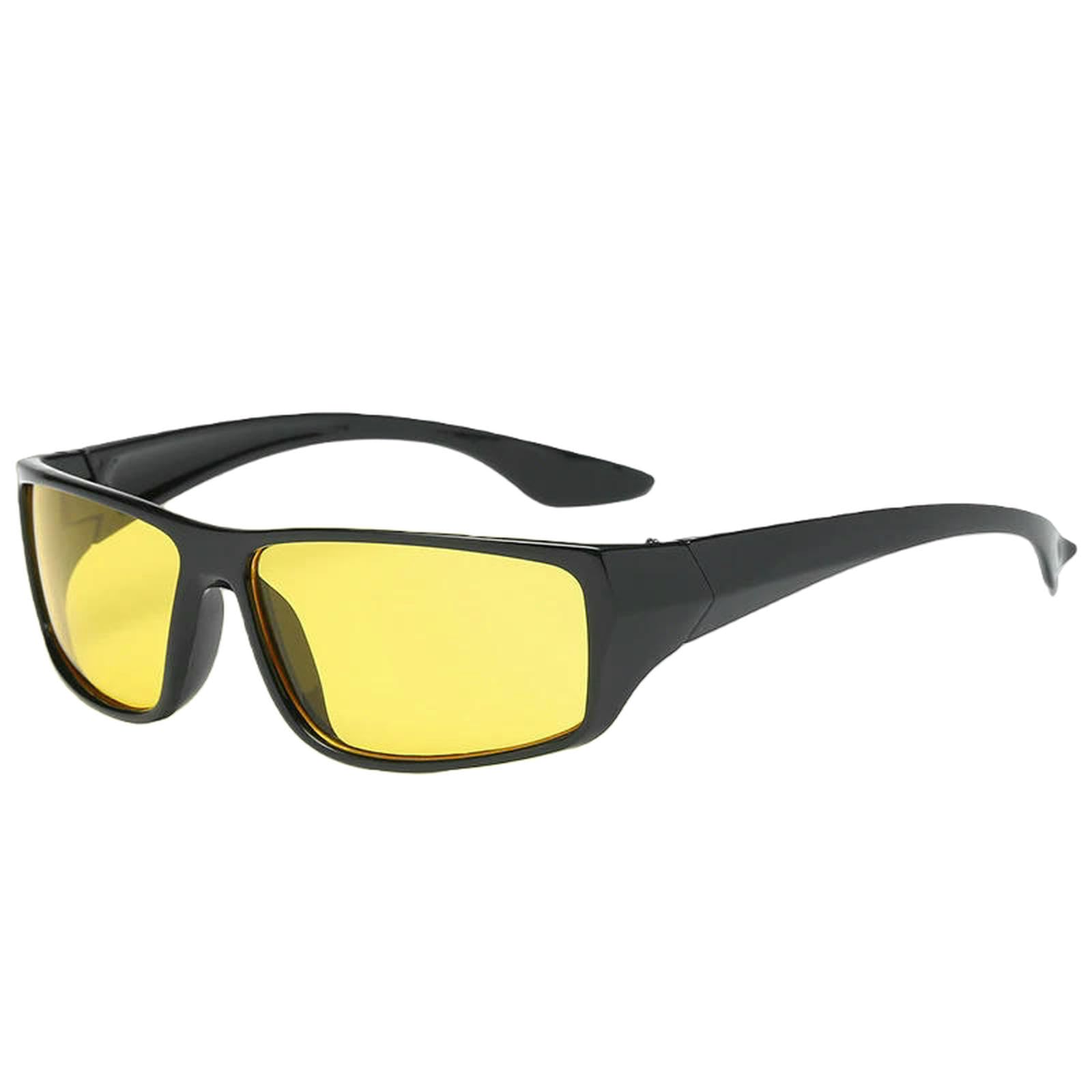 Occhiali da Sole per La Visione Notturna Classici Uomo con Lenti Gialle Antiriflesso Guida Donna Uv400-impostare A-Come Immagine