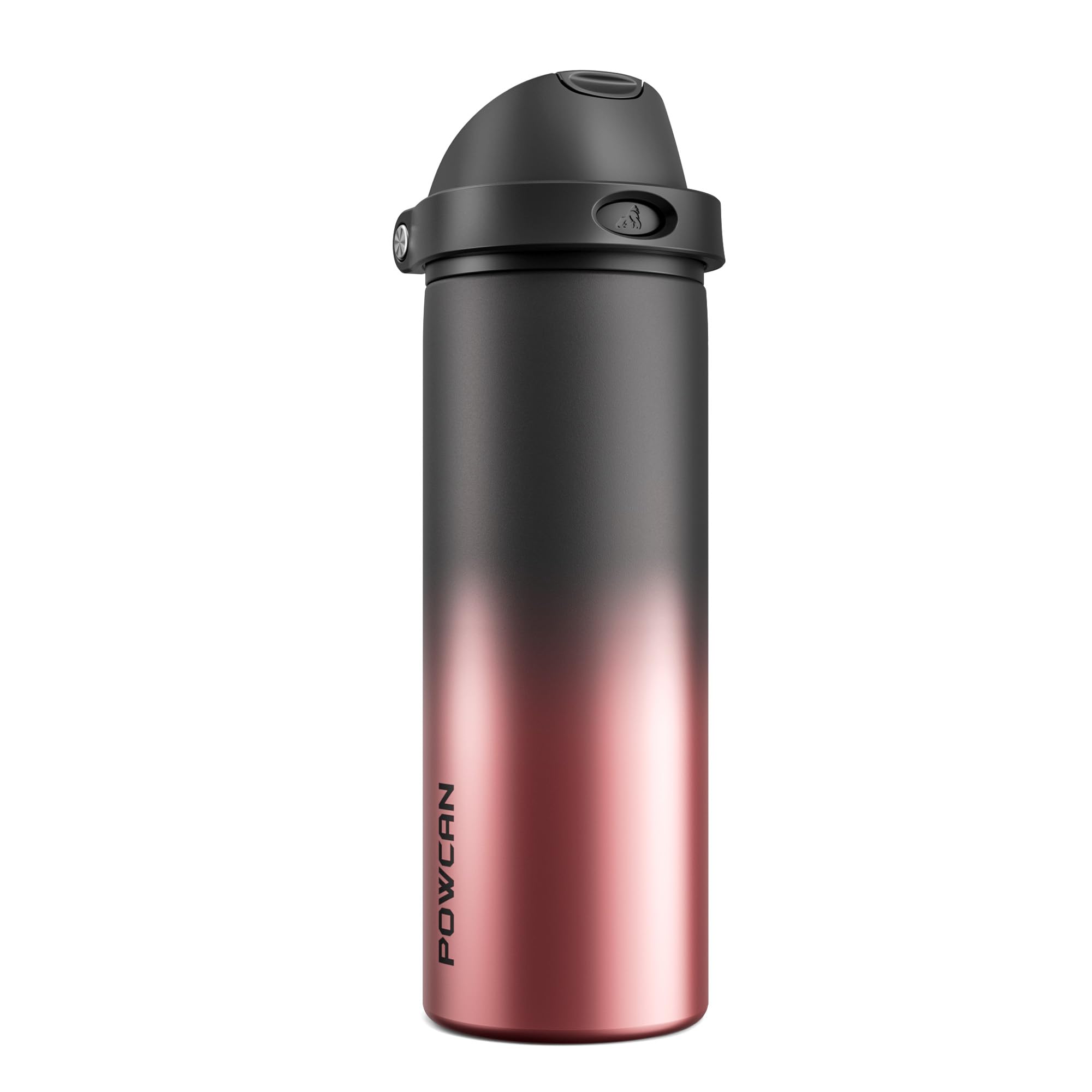 POWCAN 24 oz Stainless Steel Water Bottle: 2-in-1 Push-Button Spout &amp; Quick-Flip Straw, Leakproof, Keep Cold 24Hrs, Fits Car Cup Holder, Insulated Water Bottle for Sports, Travel, School, Gift (Queen)
