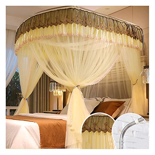 Dosel de cama de princesa para decorar el cuarto infantil con cortinas de encaje elegante 2