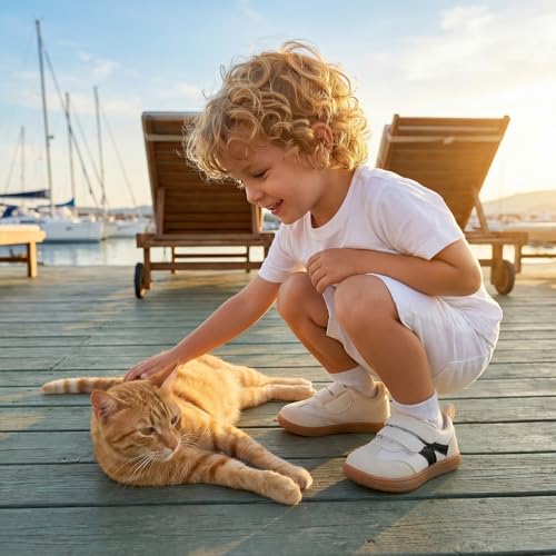 Image of STQ KIDS Toddler Shoes Wide Toe Box Barefoot Sneakers | Zero Drop, Soft Sole, Non Slip, Hook and Loop, Prechool Ready, Indoor Outdoor Play