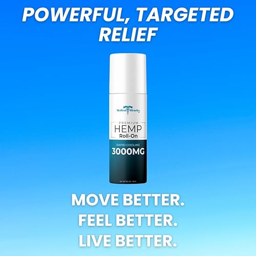 Miniatura 3 de Medical Miracles Aceite de cáñamo roll-on  Ideal para músculos, caderas, articulaciones, cuello, espalda, codos, dedos, manos y rodillas, fabricado