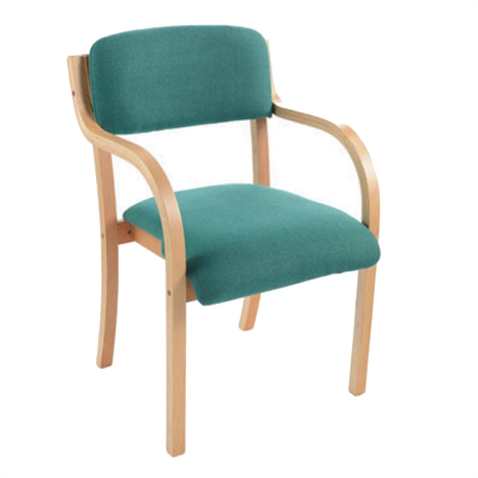 ZQKJLH Solid Wood Dining Chairs with Arms Kitchen Chair Upholstered Living Room Armchair with Backrest Modern Office Leisure Lounge Reception Cafe Chairs Accent Armrests Max Load 150kg (Color : Blue)