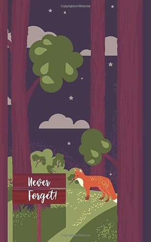 Never forget!: Password organizer manager book alphabetized with discreet dark "fox in the forest" design (5"x8") - a great gift for for kids, teenage boys, best friends, dads or oncles