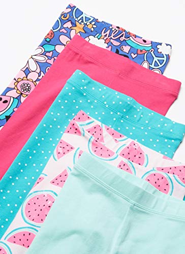 Amazon Essentials Toddler Girls' Leggings (Previously Spotted Zebra), Pack Of 5, Multicolor/Dots/Floral/Watermelon, 3T #TOP1