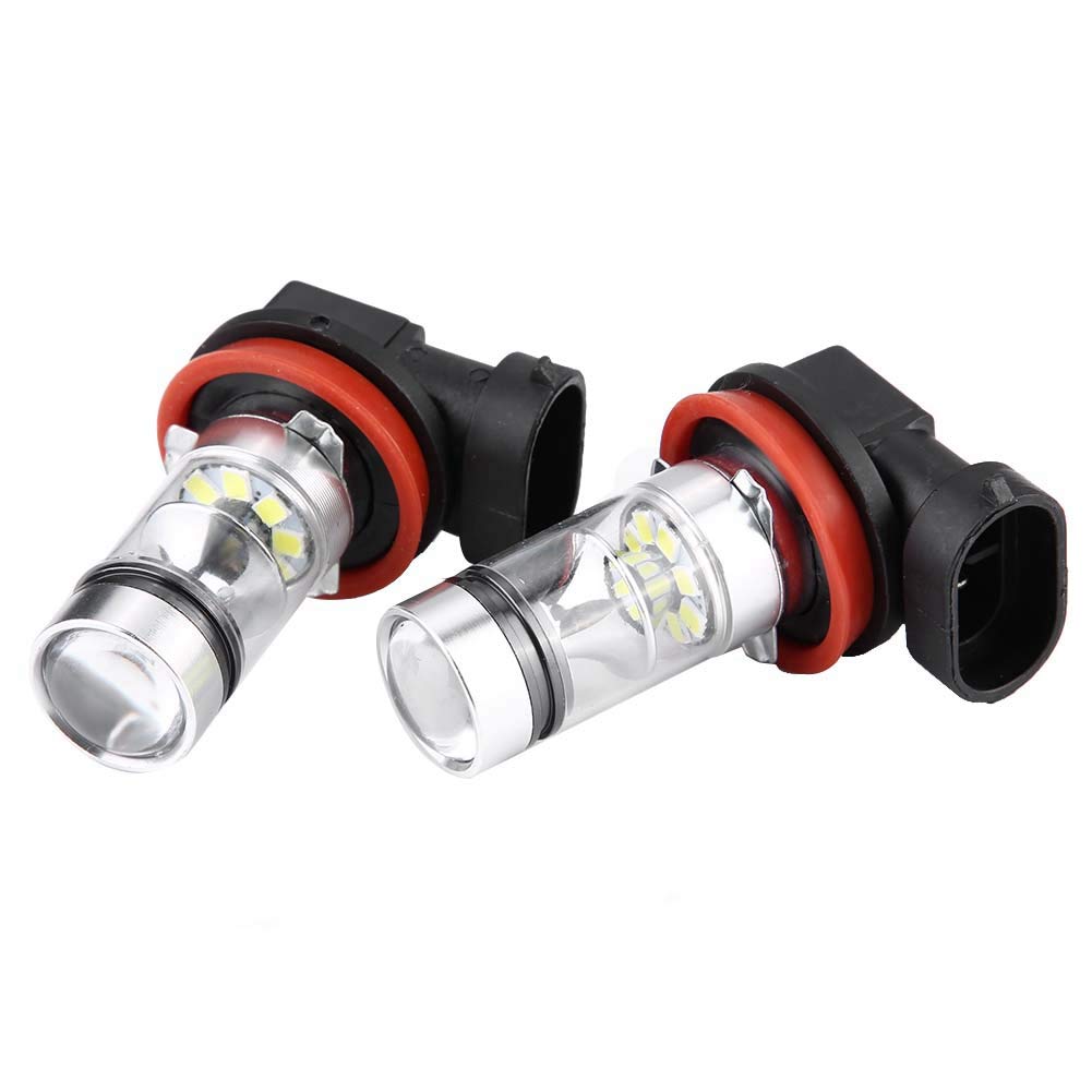 Tbest Ampoule de Voiture, 2 Pièces H8 H9 H11 6000K Super Blanc 100W LED Kit D'ampoules de Phare Antibrouillard Lumière de Conduite de Voiture Auto DRL Lumineux