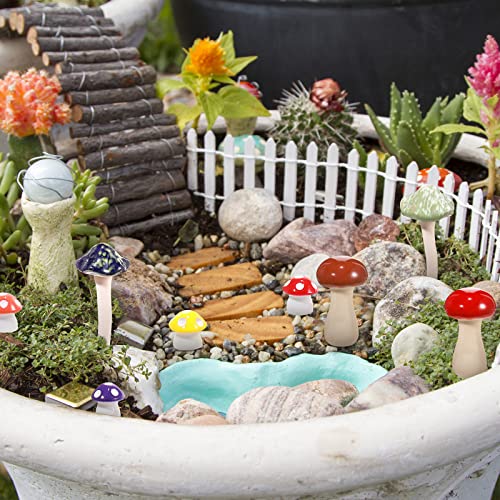 Gerrii 40-Piece Colorful Mushroom Garden Decor Set #TOP16