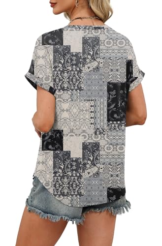 Image of WIHOLL Womens Blouses Spring Tops Short Sleeve Shirts Dressy Casual Summer Vacation Fashion Clothing 2026
