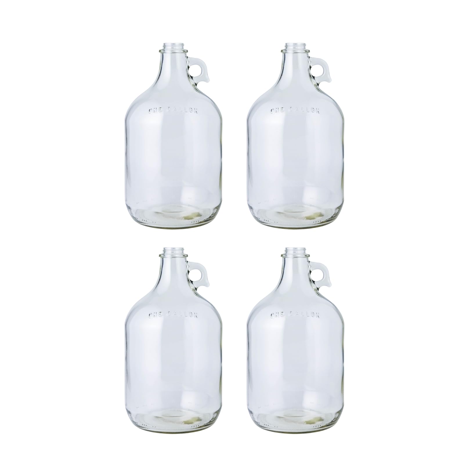 Fastrack 4-Pack 1 Gallon Glass Jug (128 oz) WITHOUT CAPS – Multipurpose 1 Gallon Jug, & Detergent Dispenser for Laundry, Glass Jar for Liquids, Water