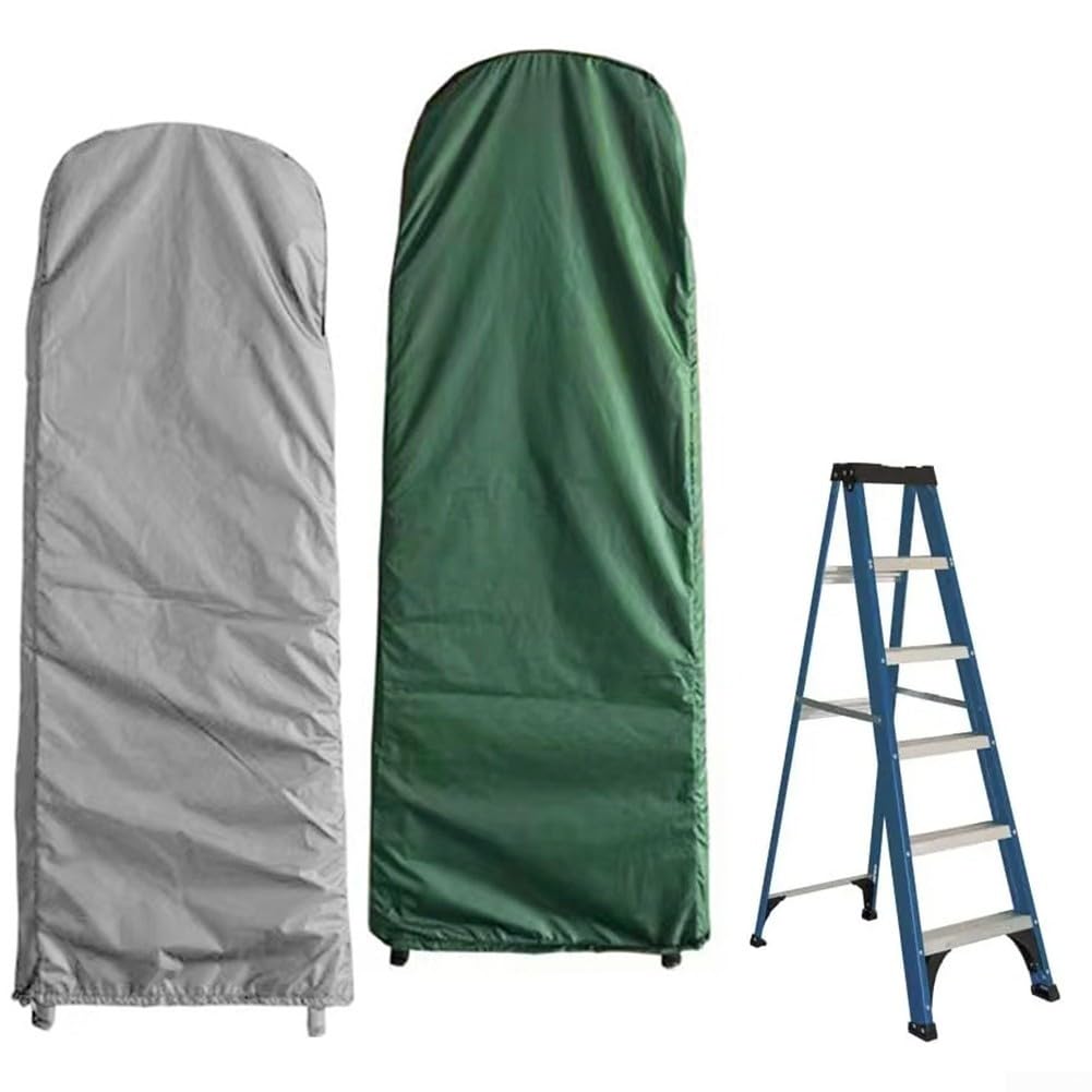 Outdoor Folding Ladder Cover 210D Oxford Fabric Waterproof and UV Resistant Protective Cover with Drawstring Closure for All Weather Yard and Garden Use, Green(50 * 174 * 6.5cmgrey)