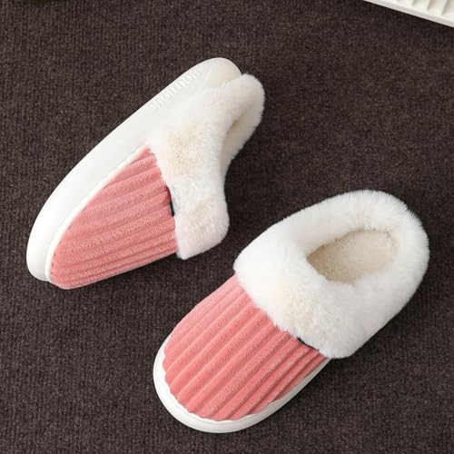 Fuzzy Memory Foam Slippers for Women Men Cozy Plush Fluffy Winter House Shoes for Indoor Outdoor Warm Fleece Lining Non-Slip Bedroom Floor Slippers Slip On Platform Home Slide Shoes4
