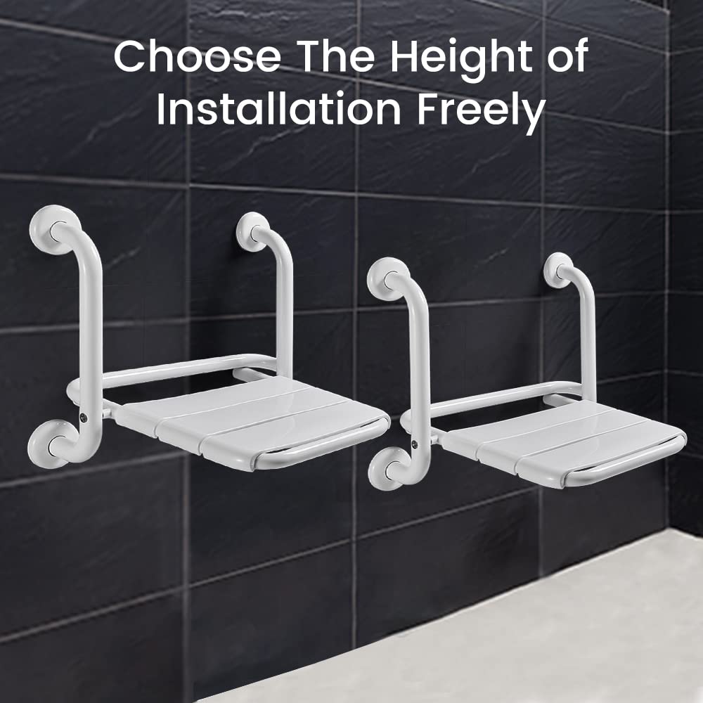 Buy Folding Shower Chair with Armrest, Shower Seat Wall Mounted for