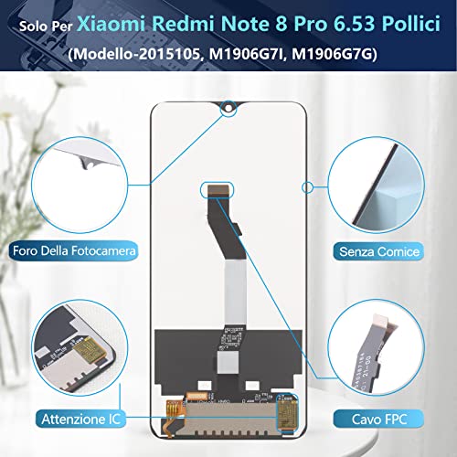 RongZy Schermo per Xiaomi Redmi Note 8 PRO