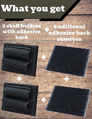 Underalert 2 Round Bullet Holder For Rifle With Velcro And Adhesive Backing Sticker, 223 308 30-06 Ammo Holder For Rifles Side And Buttstock, Two Round Gun Shell Stock Pouch #TOP2