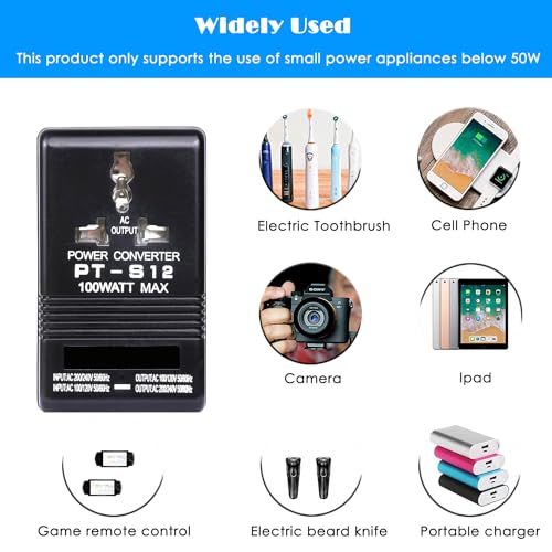 Lljgkot 110V To 220V Step Up & Down Power Voltage Converter Watt Transformer For Travel thumb #4