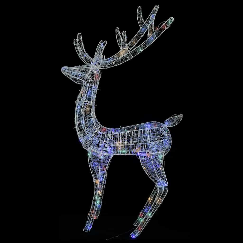 XXL Rentiere Weihnachtsdekoration Acryl mit 250 LED, 3 Stück, 180 cm Höhe, wetterbeständig, USB-Anschluss, 8 Lichtmodi, für Garten, Balkon, Terrasse, Innen und Außenbereich