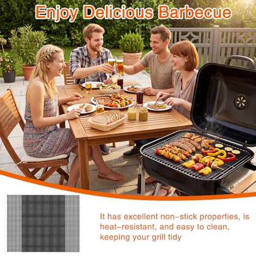 Golgner 6 Stück 40 x 33 cm Antihaft Grillgitter, Antihaft Grillnetz, Grill Mesh Matte, Gitter Grillplatte, An-tihaft Gitter Grillmatte, Wiederverwendbar für Gasgrill Holzkohlegrill Luftfritteuse