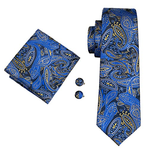 Corbata de seda para hombre con tirantes y conjunto de gemelos miniatura 5