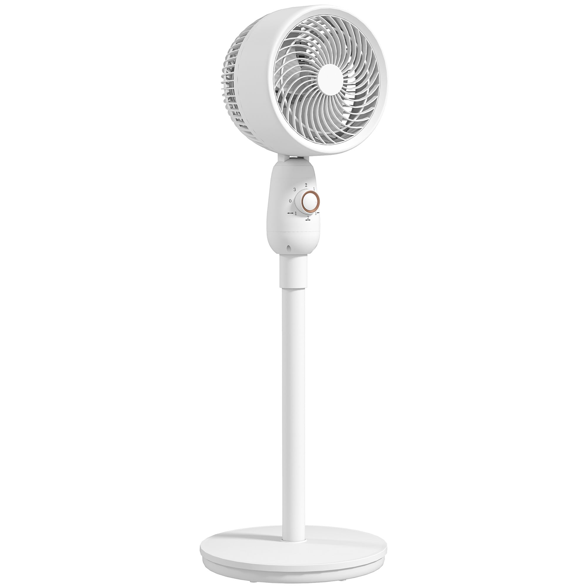 Homcom White Pedestal Fan For Bedroom, Powerful Air Circulator With 3 Speed - 31 X 31 X 91 Cm - Pedestal Fan