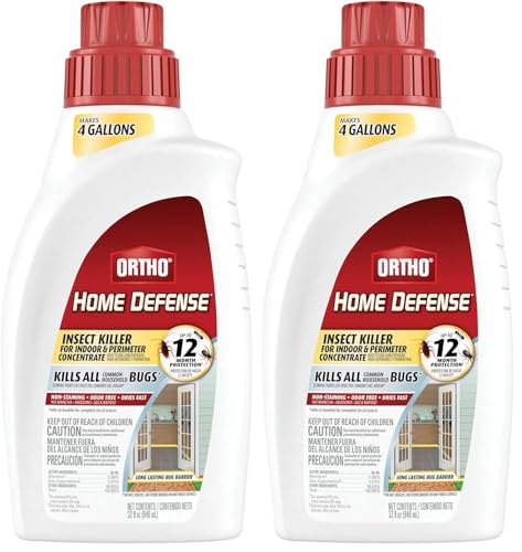 Ortho Home Defense Insect Killer for Indoor & Perimeter Concentrate: Makes 4 Gallons, Odor Free, Dries Fast, 32 fl. oz. (Pack of 2)