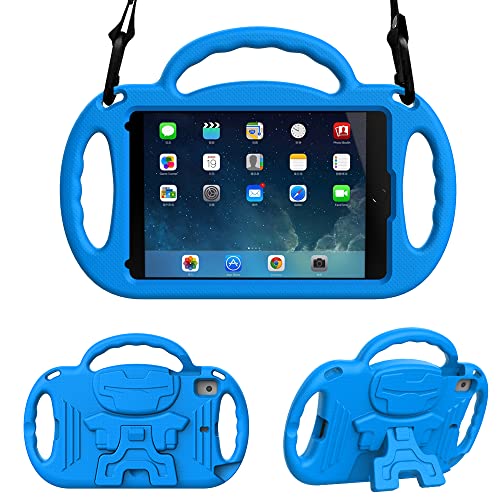 Ipad Mini 2 Case Surom Funda para iPad Mini 5 4 3 2 1, iPad Mini con correa para el hombro, a prueba de golpes iPad Mini Kids Case con asa...
