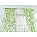 WINOMO Visillos para Ventanas Cortina Voile con Bordado Hoja Verde 100x200cm