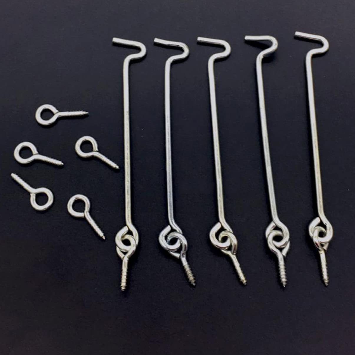 Mikikit 20 Sets Window Door Hook Wind Hook Barn Door Latch Door Lock Latch Window Locks Hook and Eye Latch Cabin Hook Eye Latch Screen Door Latch Door Hook Lock Door Safety Latches