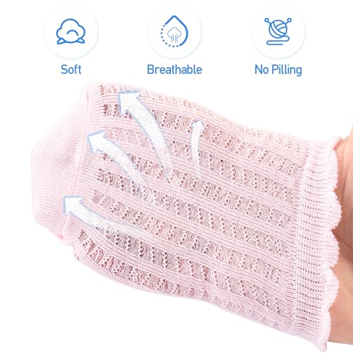 Meeshine 6 Pack Toddler Baby Girls Boys Mesh Thin Socks Summer Eyelet Cotton Ruffle Breathable Ankle Socks for 1-6T Kids3