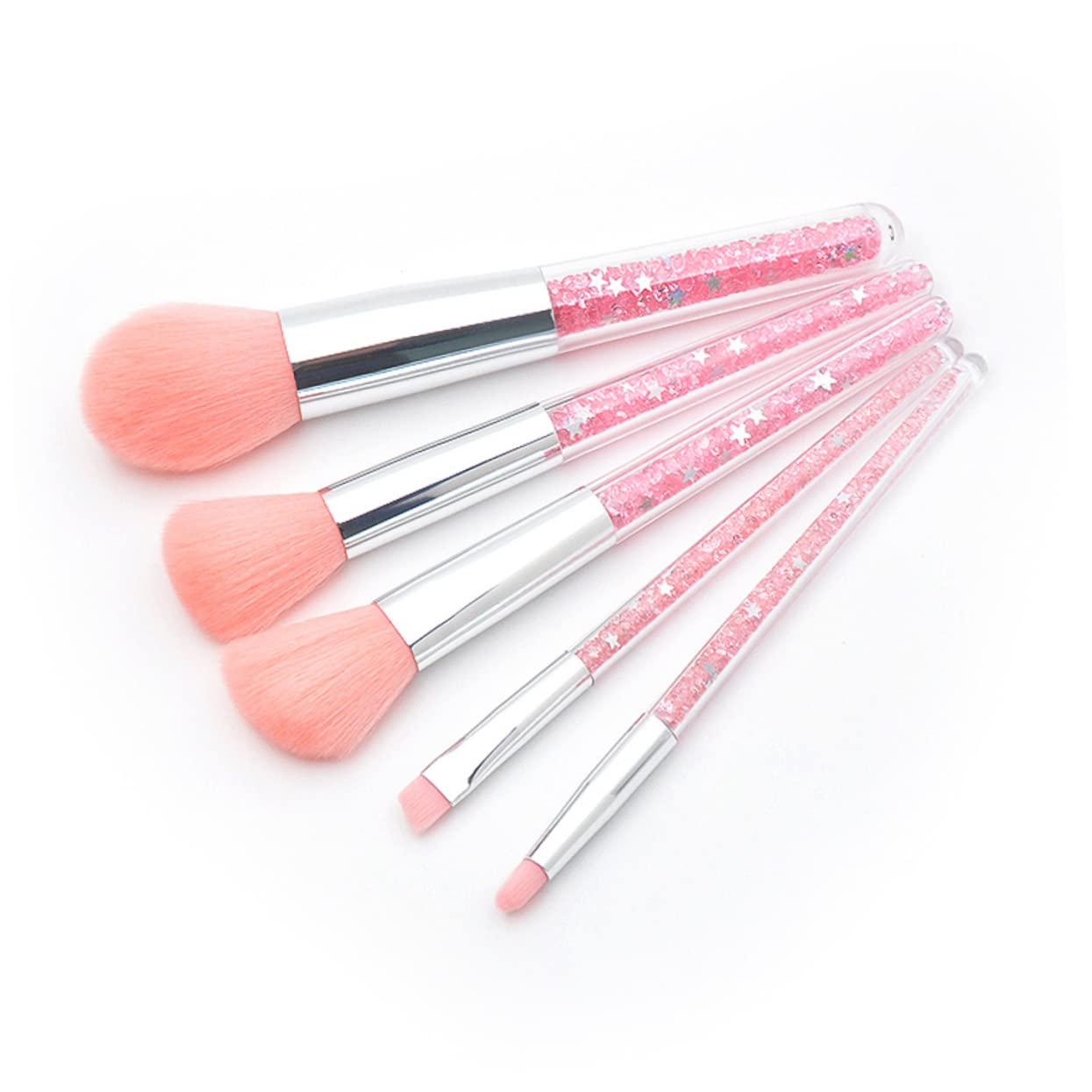 Healeved 15pezzi Pennelli Per Trucco Professionali Con Manico Trasparente e Setole Morbide Per Fondotinta Cipria e Sopracciglia Accessori Make up Per Donne