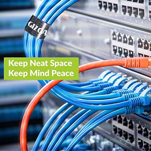 GIZGA essentials Reusable Cable Organizer Ties Strap Roll (100cm x 7pcs) – DIY Cuttable Double-Sided Hook & Loop Wire/Cord Management Tape for Desk, PC, TV, Theater, Speaker, Home & Office (Black) - Image 5