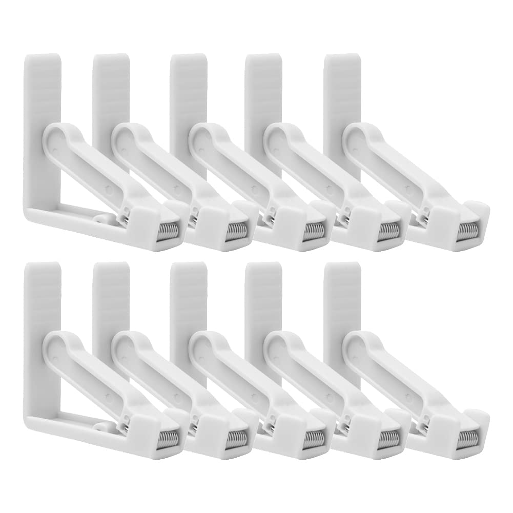 HugeDE 12 Pcs Plastic Tablecloth Clips Spring Loaded Table Cover Clip Holder White Table Cloth Clamps for Picnics Camping
