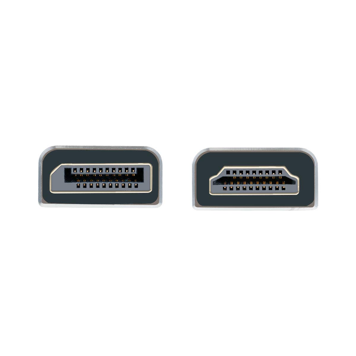 Cavo DisplayPort a HDMI, cavo unidirezionale in nylon intrecciato 4K UHD HD ad alta velocità DP a HDMI, compatibile con DisplayPort Computer Laptop, 2 m, grigio scuro