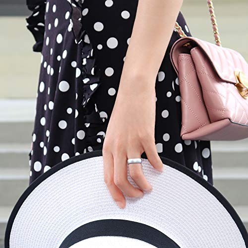 Forthee Breathable Designed Silicone Wedding Ring for Women, 5.7mm Silicone Rubber Band, Durable Wedding Ring Replacement, Comfortable fit, Skin Safe3