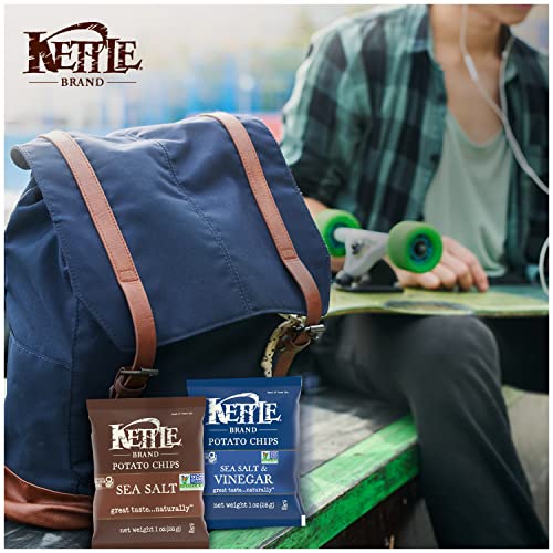 Image of Kettle Brand Potato Chips, Variety Pack of Sea Salt and Salt & Vinegar 1 Oz Snack Bags, 10 Ct
