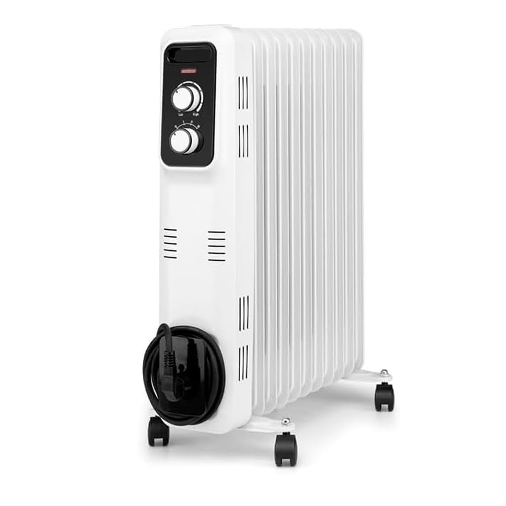 Suinga Radiador de Aceite Bajo Consumo 2500W | Radiador Electrico Aceite 11 Elementos | Calefactor Electrico con Termostato con 3 Potencias de Calor