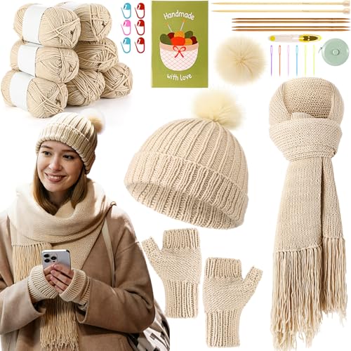 Maasechs Knitting Kit for Beginners, Learn to Knit Kit for