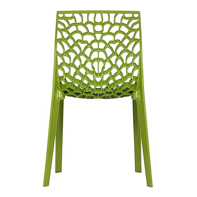 Image of Supreme Web Plastic Chair |Armless Chair for Home, Dining Room Set, Cafe & Outdoor Use |with Weight Bearing Upto 220kgs(Color: Mehandi Green; Pack of 1)